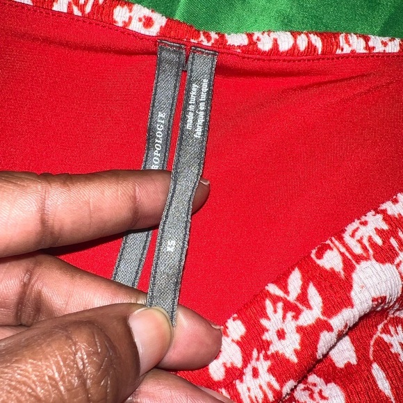 Anthropologie Red and White Flutter Sleeve Ruched Blouse size XS - Picture 6 of 7